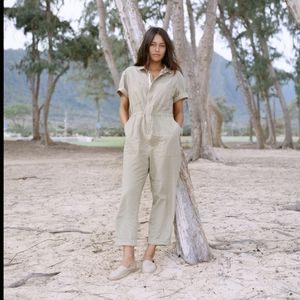 Ozma of California Carrasco sage green jumpsuit